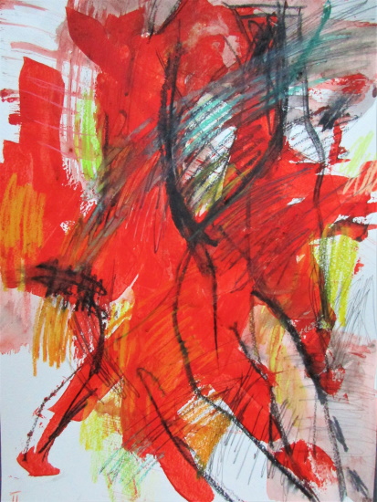 Farbe, Stift auf Aquarellkarton / 2021