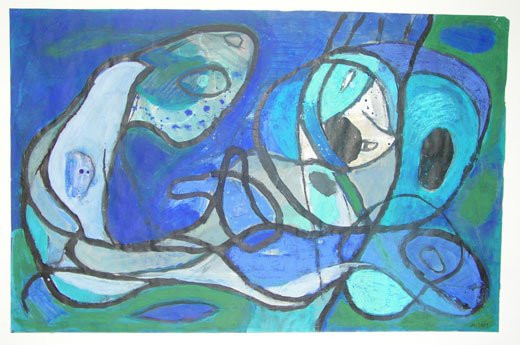 Mischtechnik auf Papier, H 70cm x B 100cm, 2003