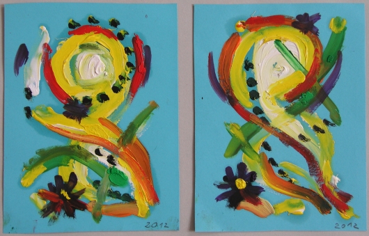 Ölfarbe auf Papier / H 16cm x B 16cm / 2012
